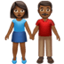 👫🏾 woman and man holding hands: medium-dark skin tone display on Apple